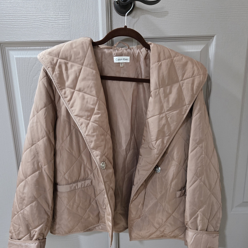 Calvin Klein Women's Quilted Beige Puffer Jacket